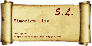 Simonics Liza névjegykártya